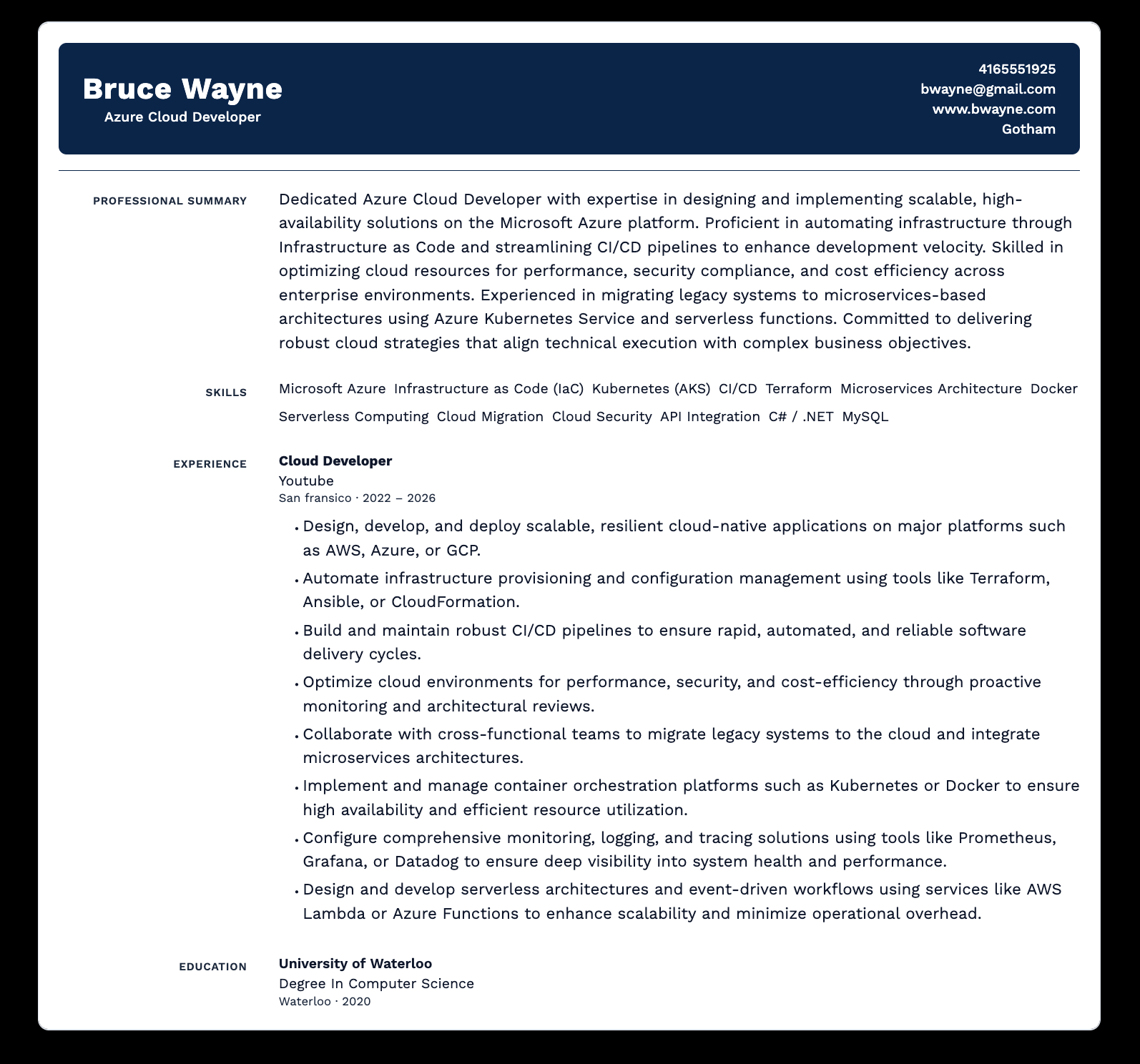 Business style LetterWize resume template preview