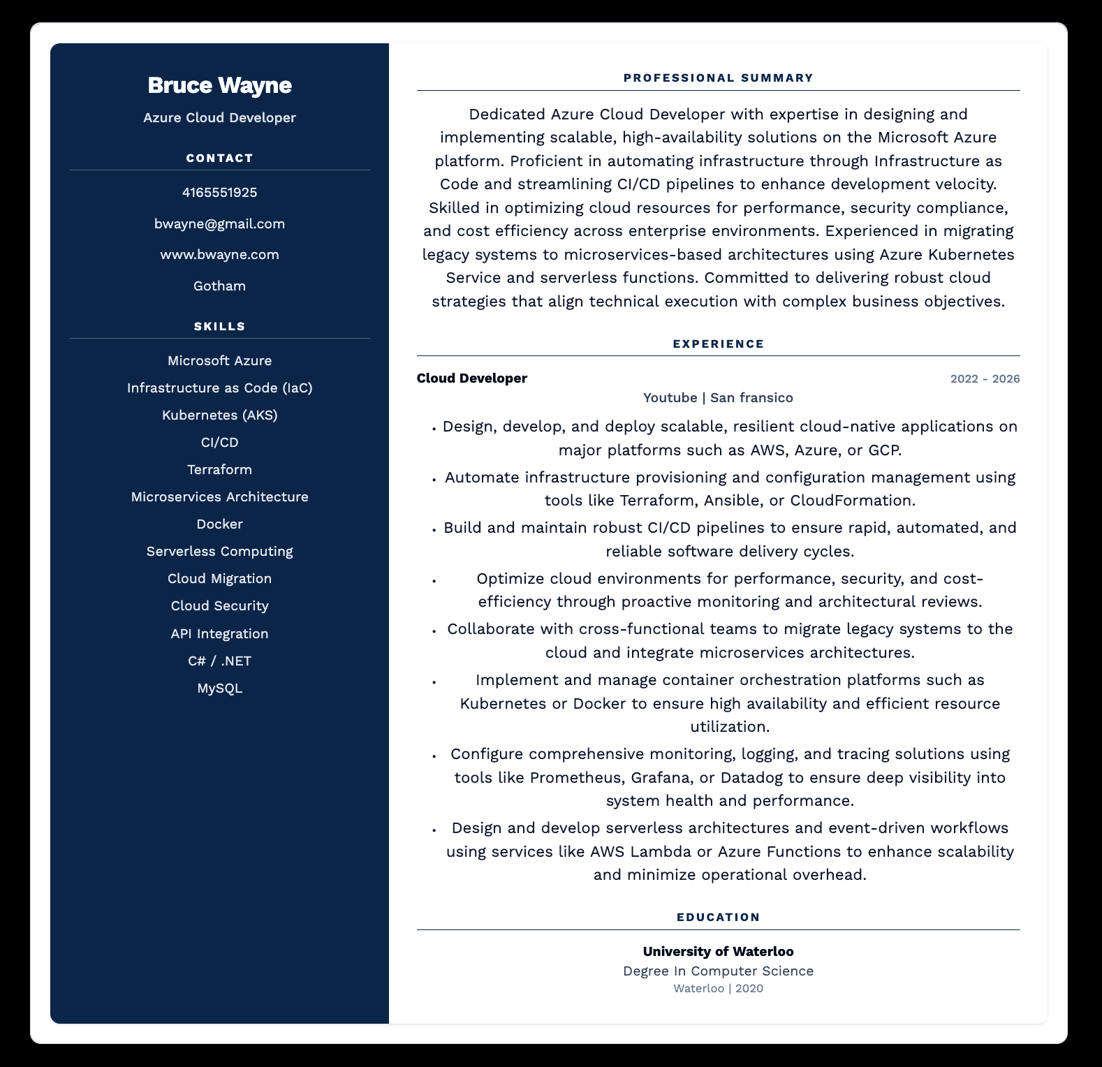 Modern compact LetterWize resume template preview
